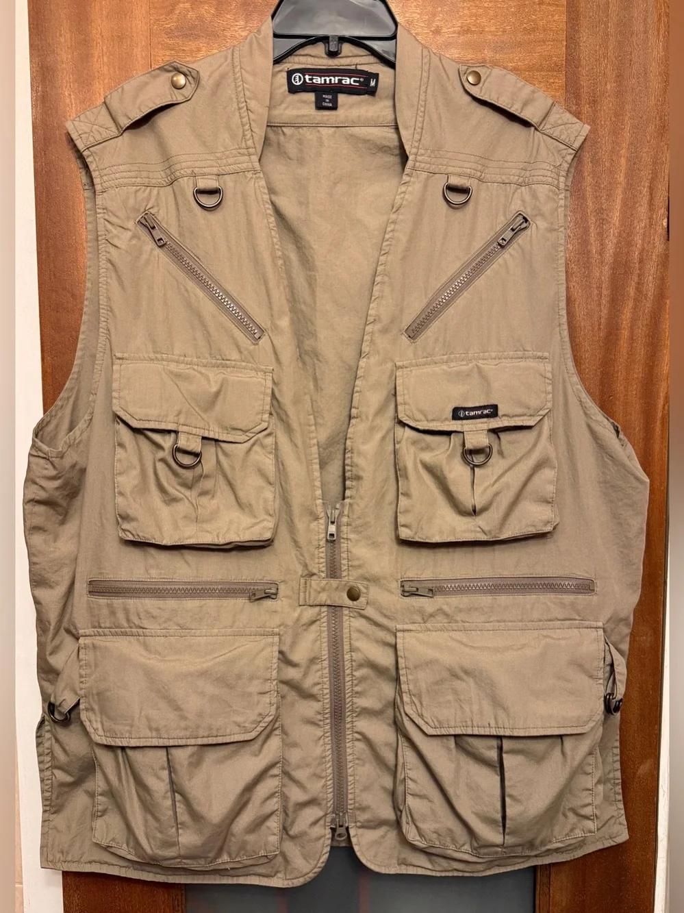 Tamrac 153 World Correspondent Photography Vest Khaki Medium Vtg Multi Pocket